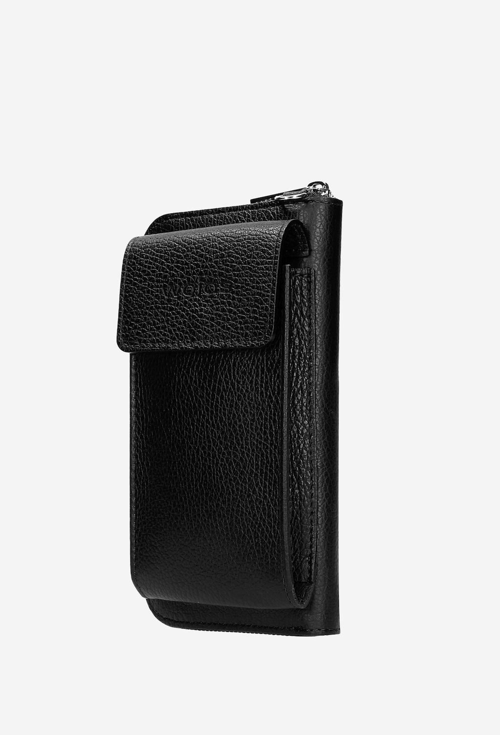 Skórzany portfel 2w1 w kolorze czarnym z etui na telefon 80168-51 Widok 3