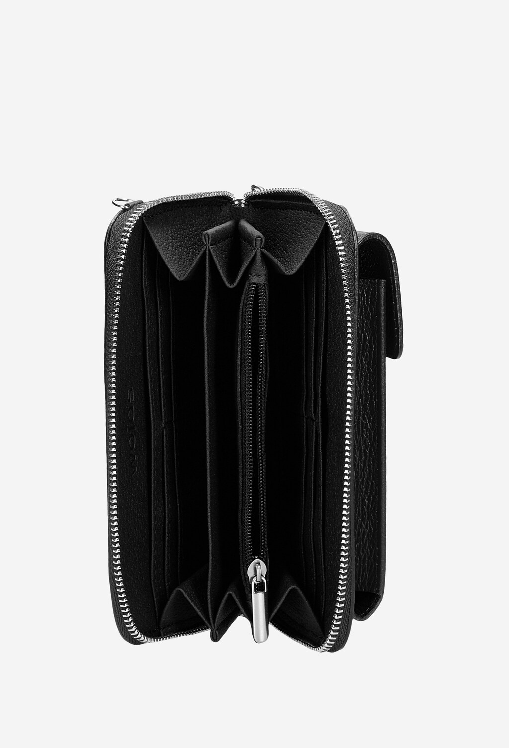 Skórzany portfel 2w1 w kolorze czarnym z etui na telefon 80168-51 Widok 6