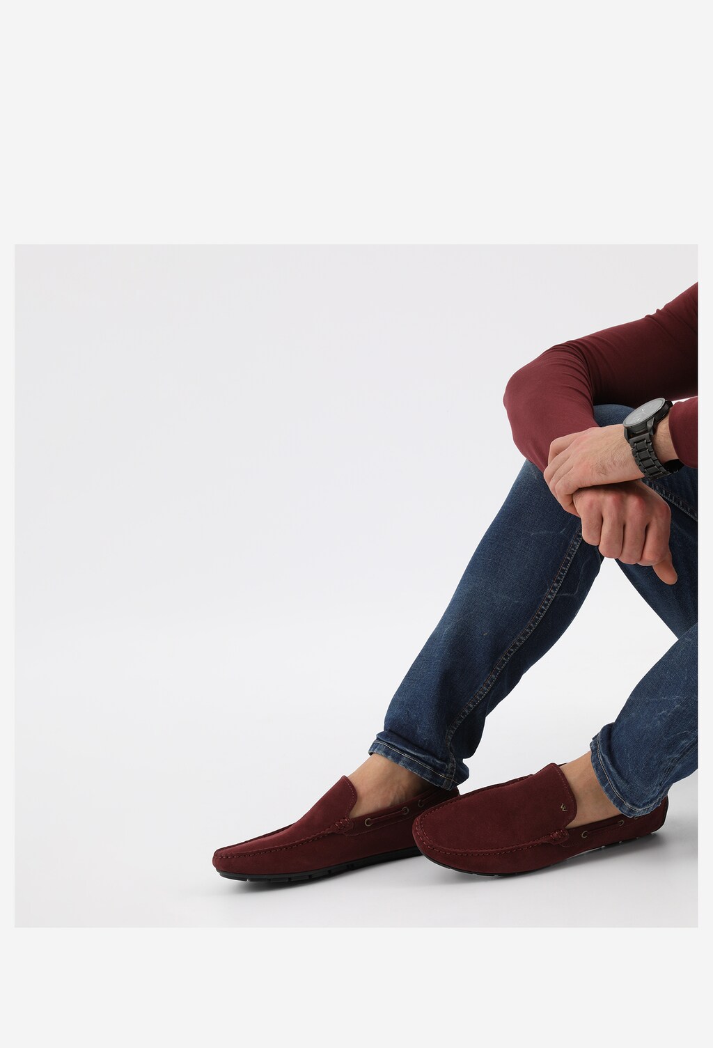 Pánske poltopánky z prírodnej velúrovej kože na každý deň 10047-67 Widok 7