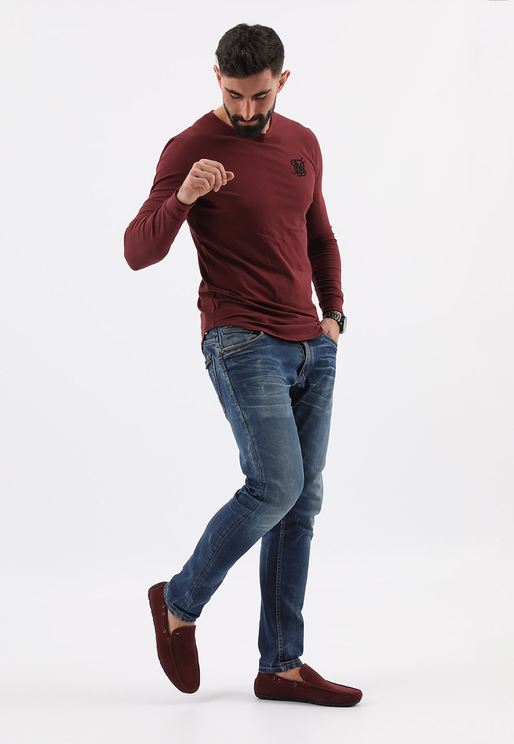 Pánske poltopánky z prírodnej velúrovej kože na každý deň 10047-67 Widok 1