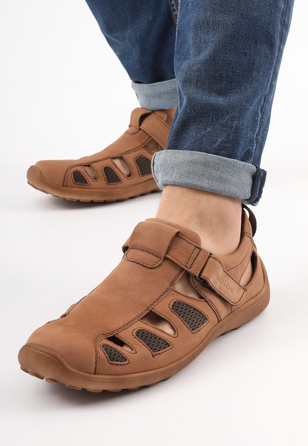 Półbuty męskie na lato w kolorze ciemnego beżu 2156-23 Widok 1