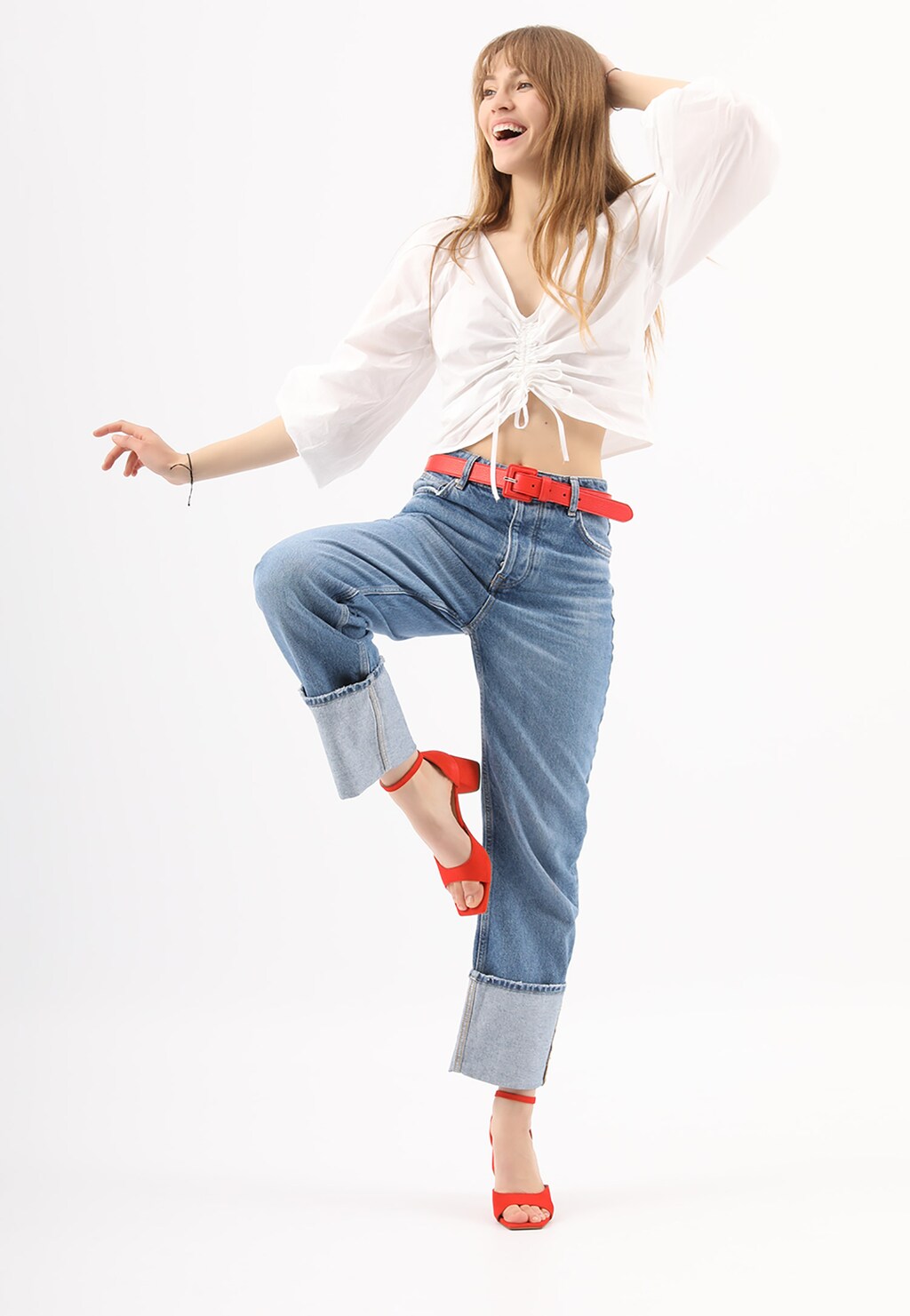 Koralové dámske sandále na leto čakajúce iba na Vás 76072-65 Widok 1