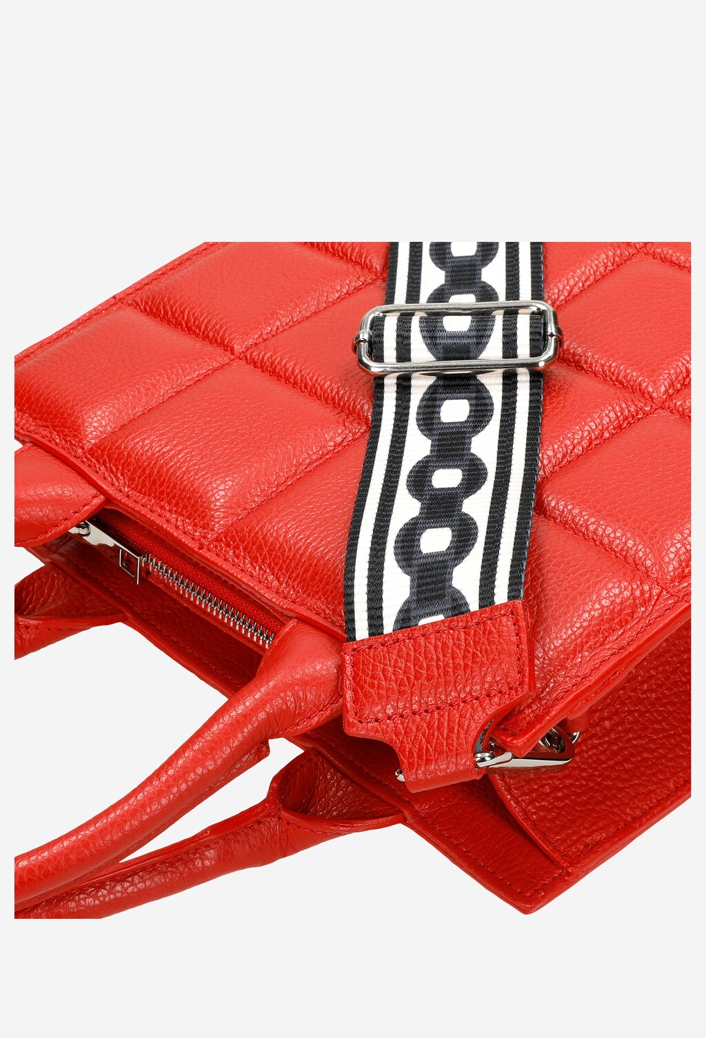 Czerwona torebka damska z ozdobnym przeszyciem 80164-55 Widok 7