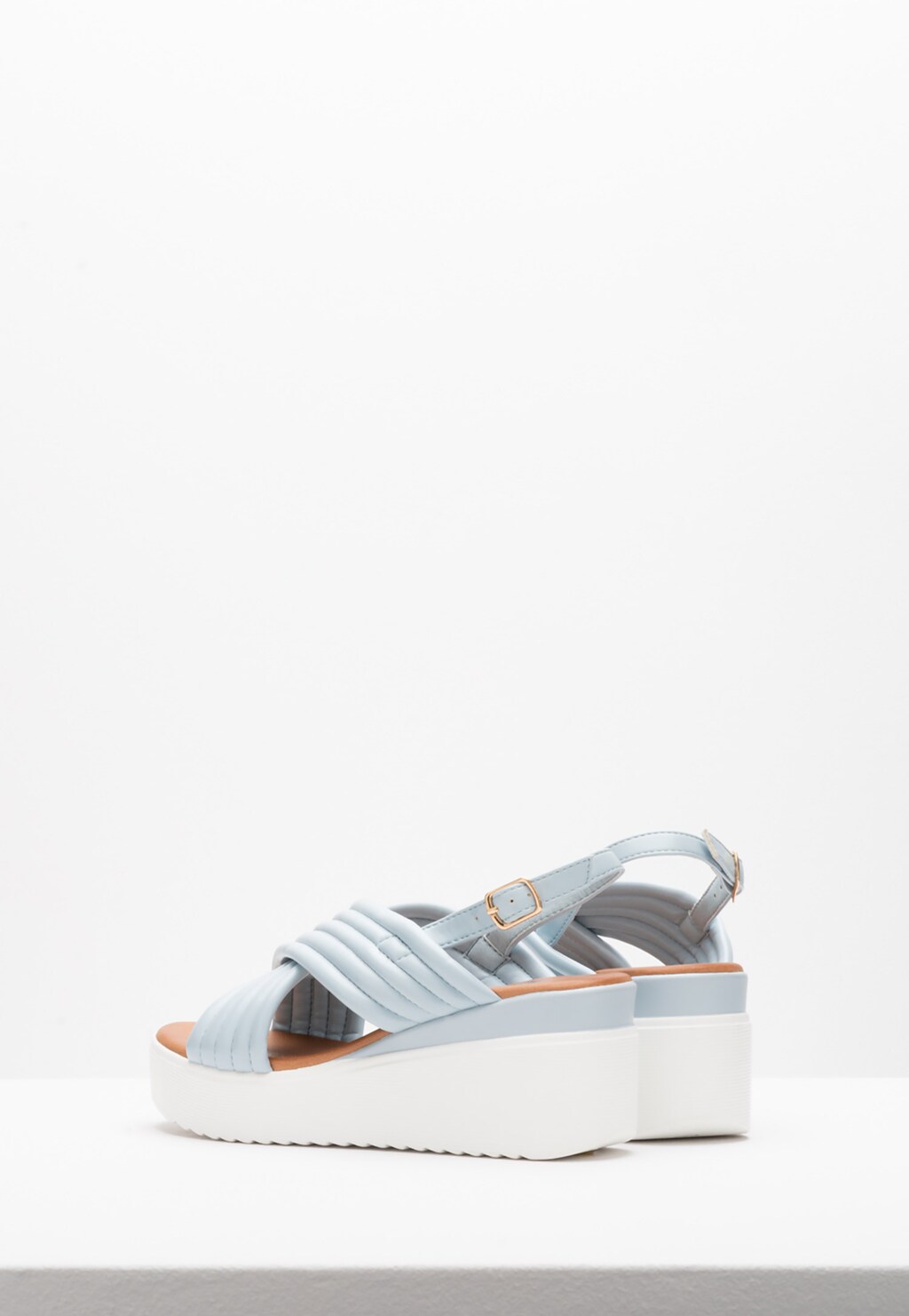 WJS niebieski sandały damskie na koturnie WJS74014-56 Widok 4