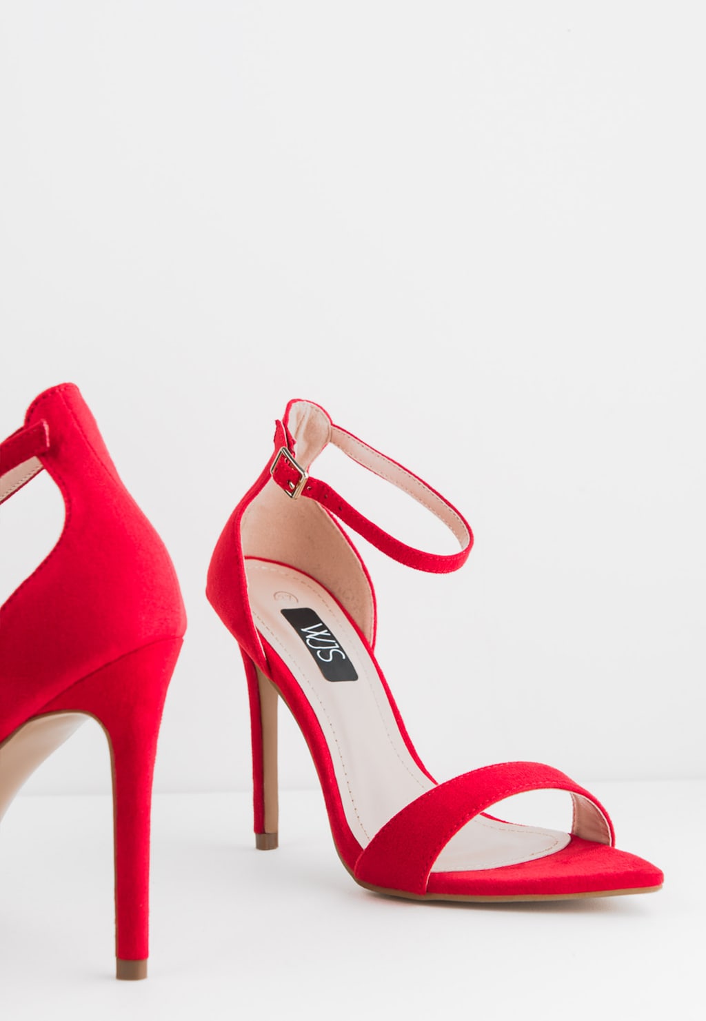 WJS czerwone sandały damskie z zapięciem wokół kostki WJS74029-65 Widok 4