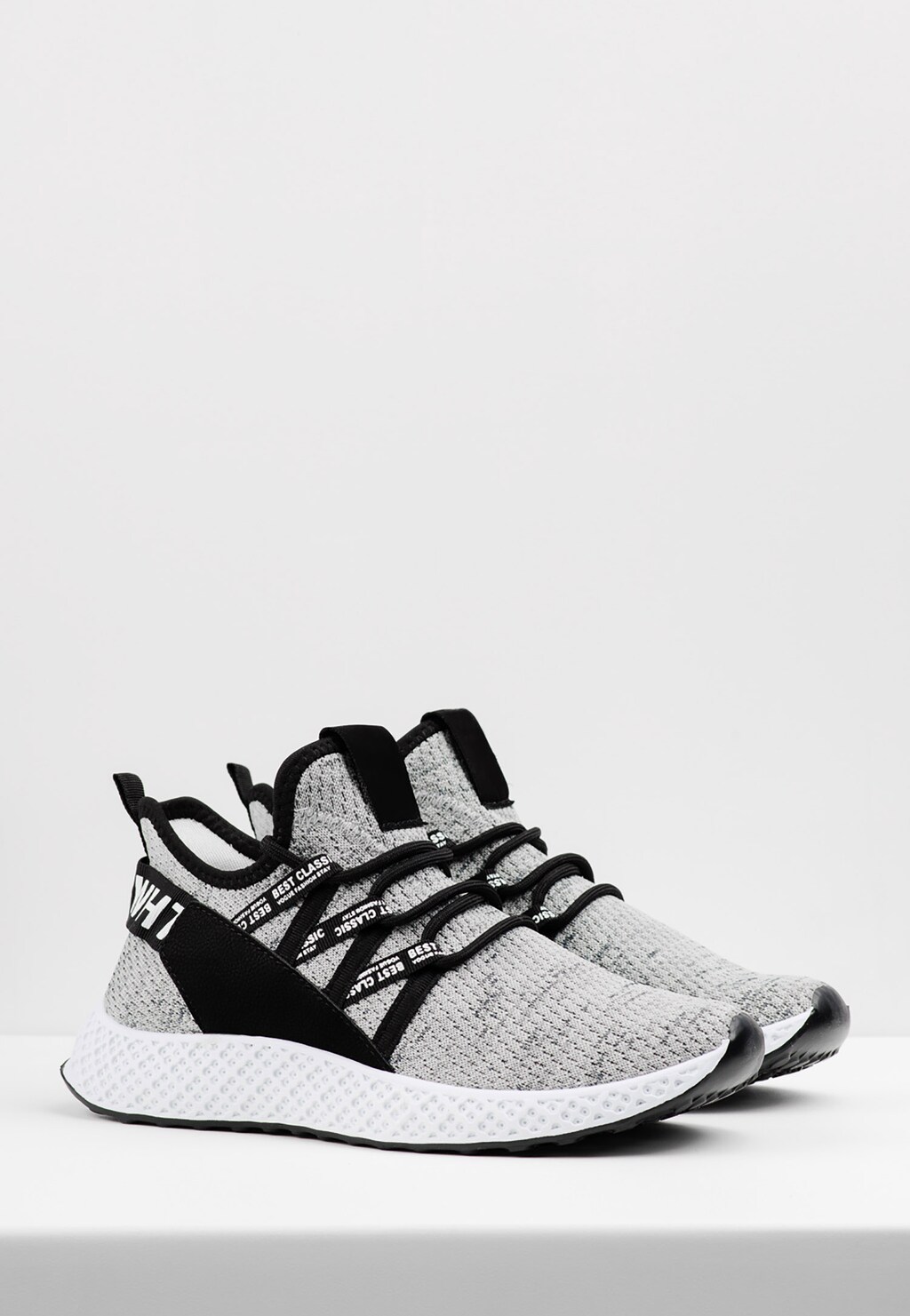 WJS popielate sneakersy męskie z materiału WJS10003-10 Widok 2