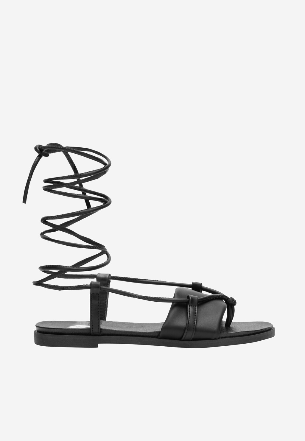 WJS czarne sandały damskie z wysokim wiązaniem WJS74022-51 Widok 1