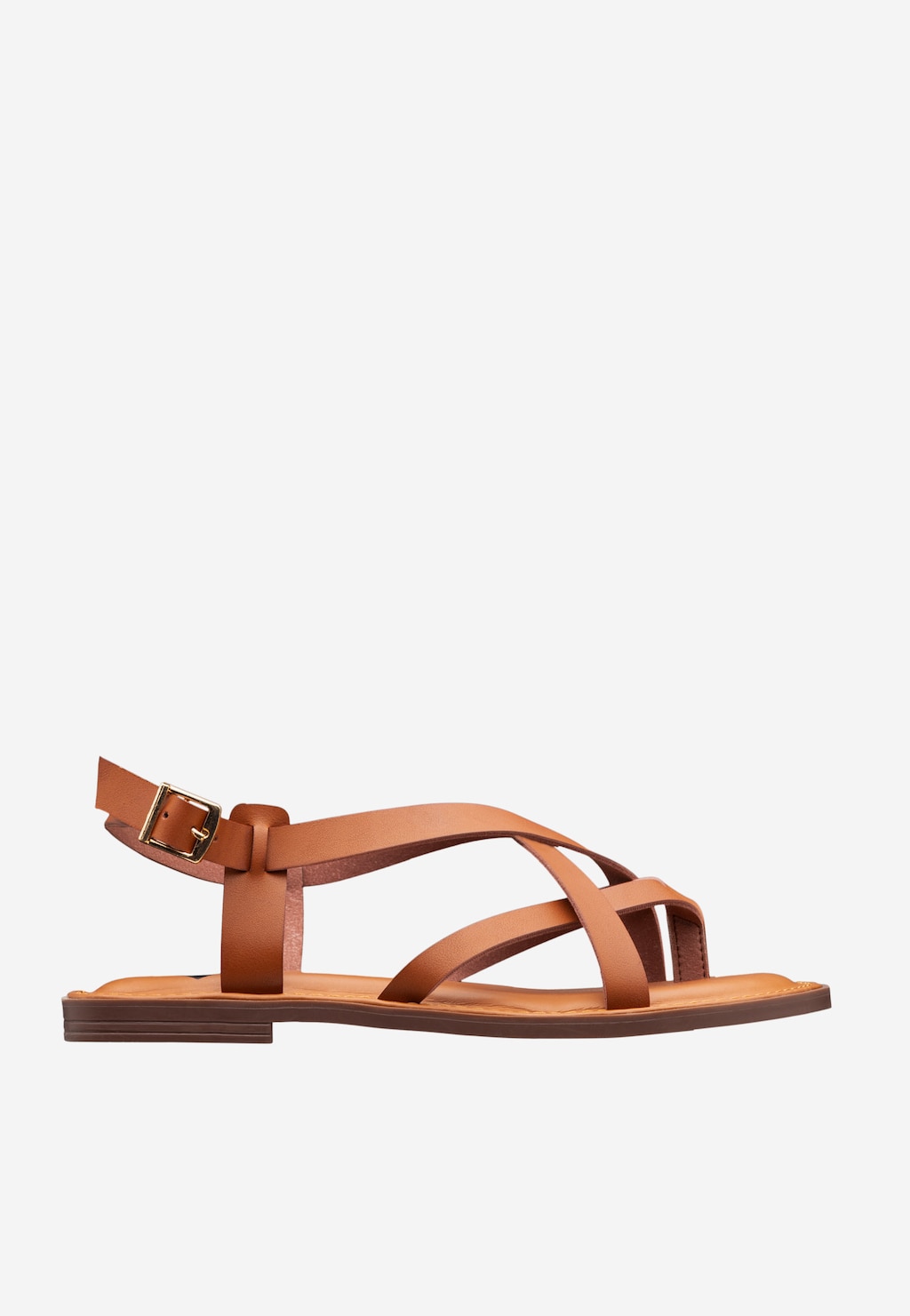 WJS brązowe sandały damskie na płaskiej podeszwie WJS74024-52 Widok 2