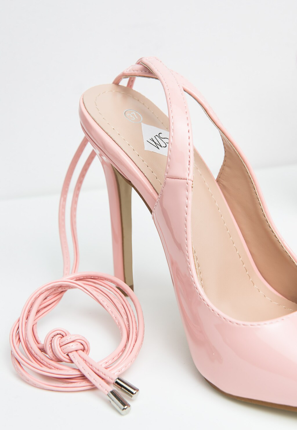 WJS różowe czółenka damskie z odkrytą piętą WJS35012-35 Widok 4