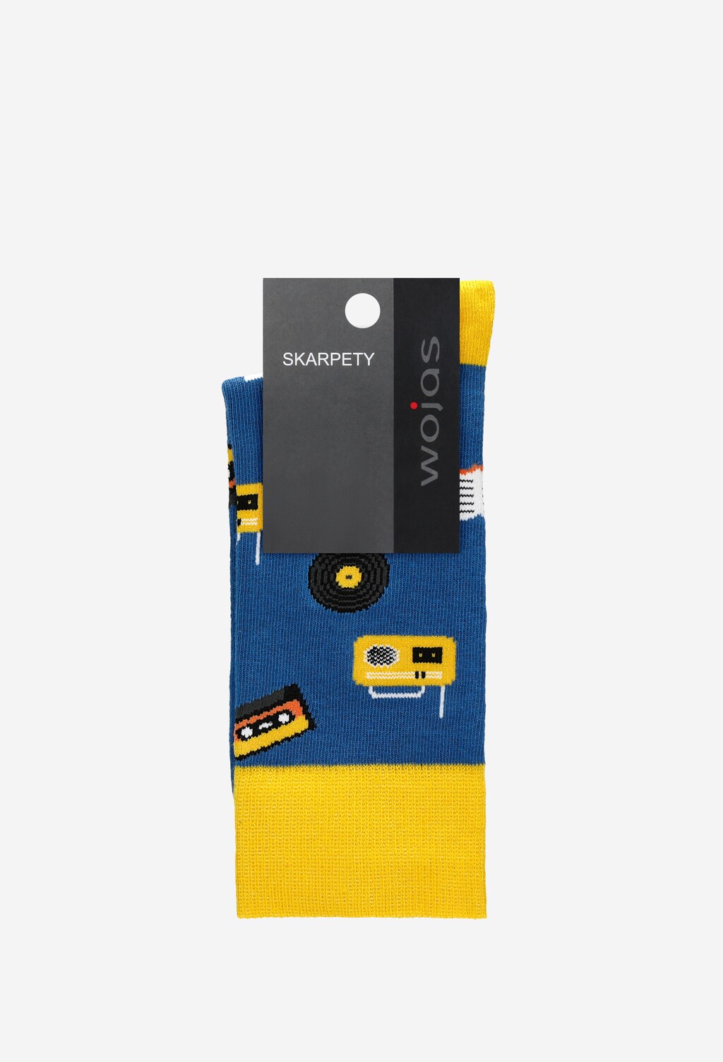 Vysoké unisex vzorované bavlnené ponožky modrej farby 97030-86 Widok 2