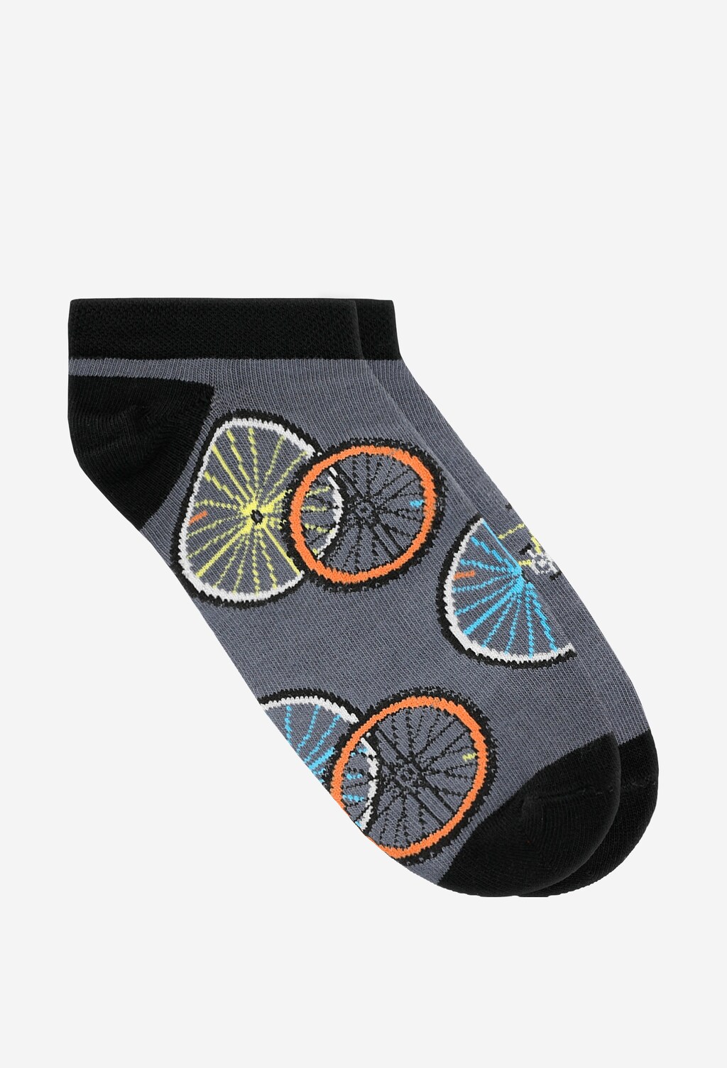 Šedé bavlnené ponožky s cyklistickým motívom 97025-80 Widok 2