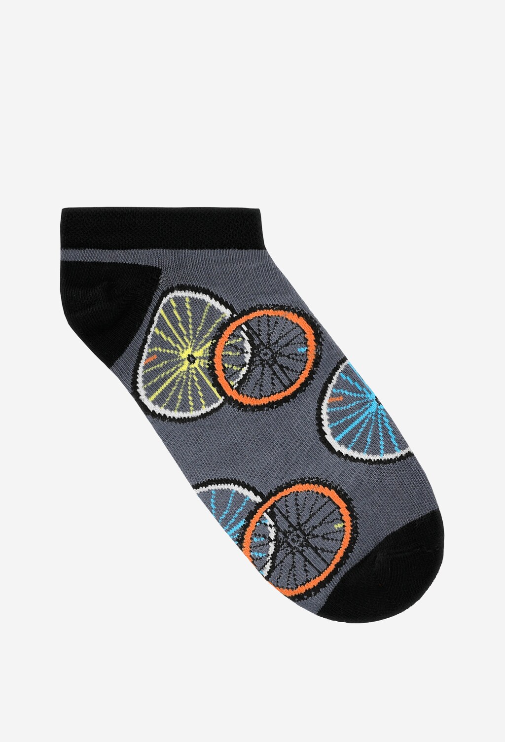 Šedé bavlnené ponožky s cyklistickým motívom 97025-80 Widok 3