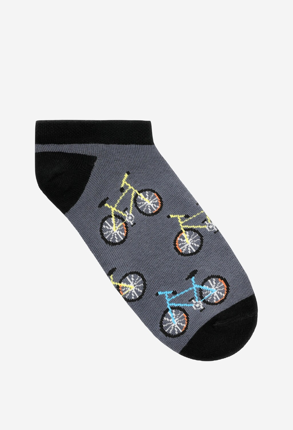 Šedé bavlnené ponožky s cyklistickým motívom 97025-80 Widok 4