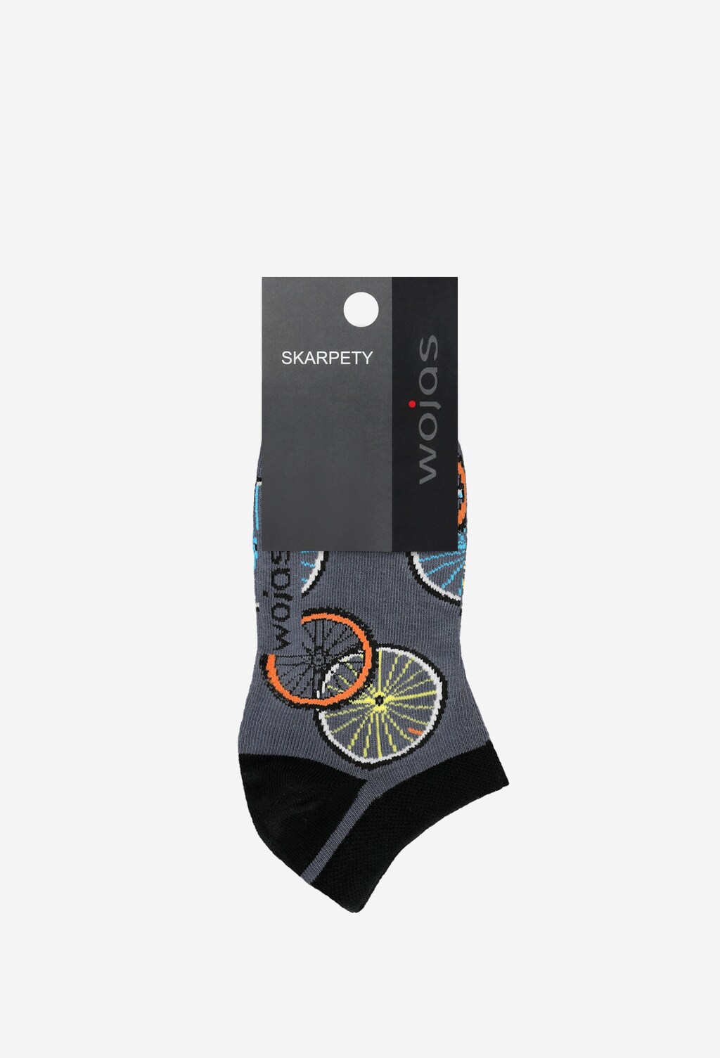 Šedé bavlnené ponožky s cyklistickým motívom 97025-80 Widok 5