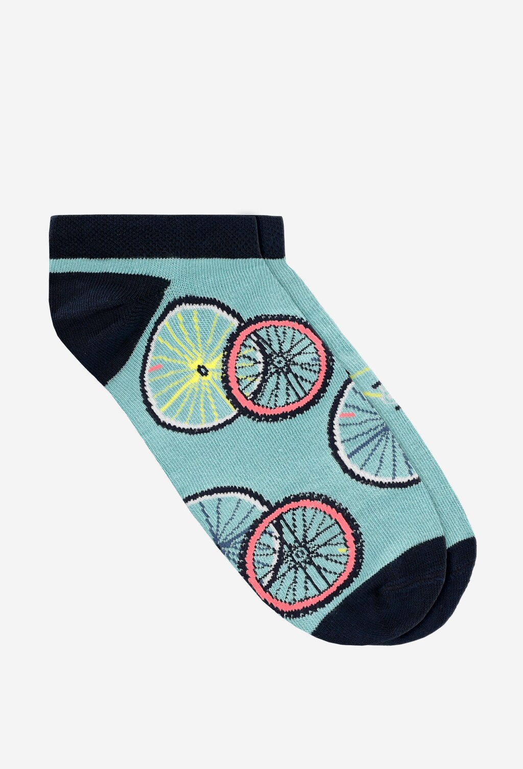 Zielono-granatowe stopki we wzór rowerowy 97025-87 Widok 2