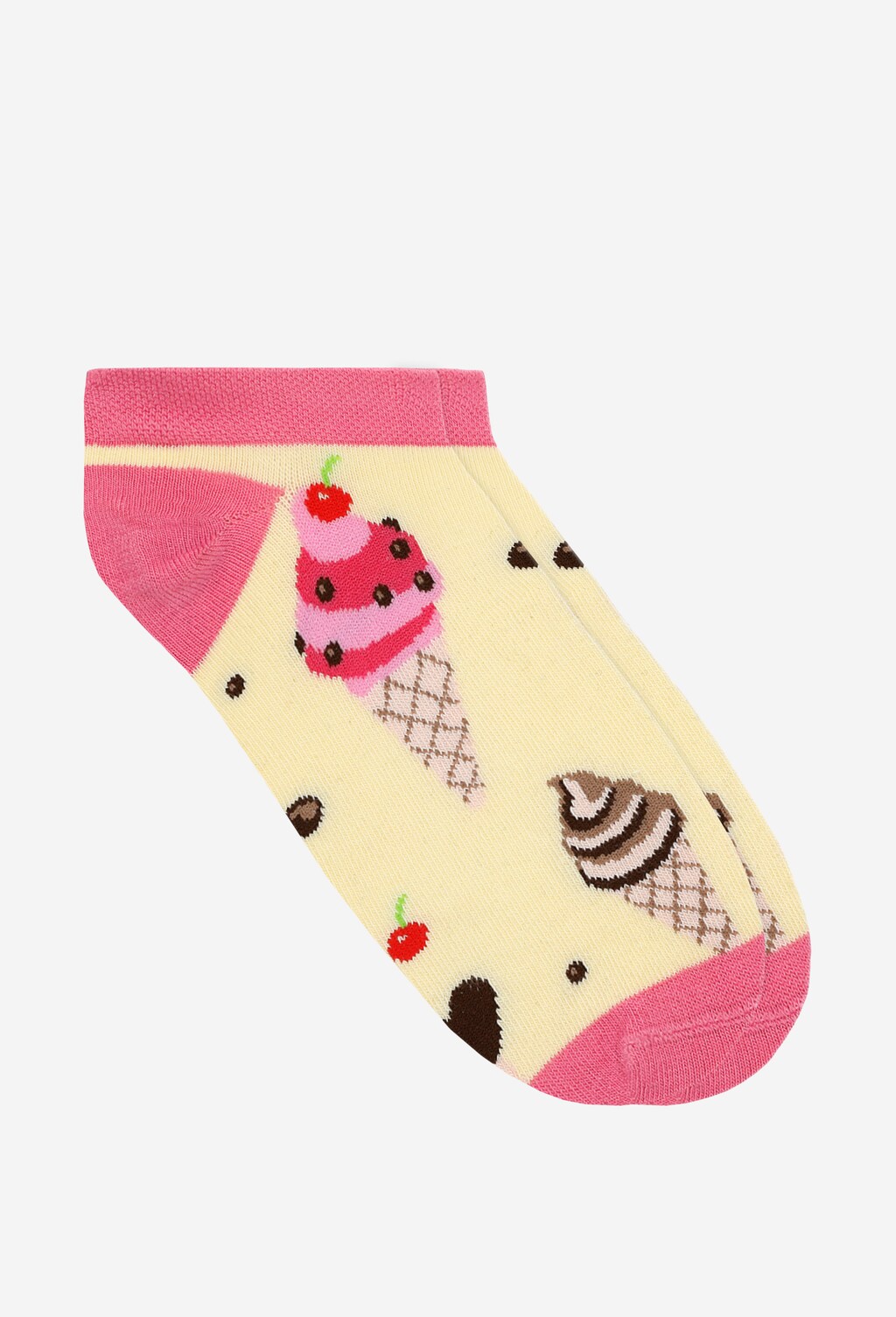 Różowe bawełniane stopki ze wzorem w lody rożki 97031-88 Widok 2