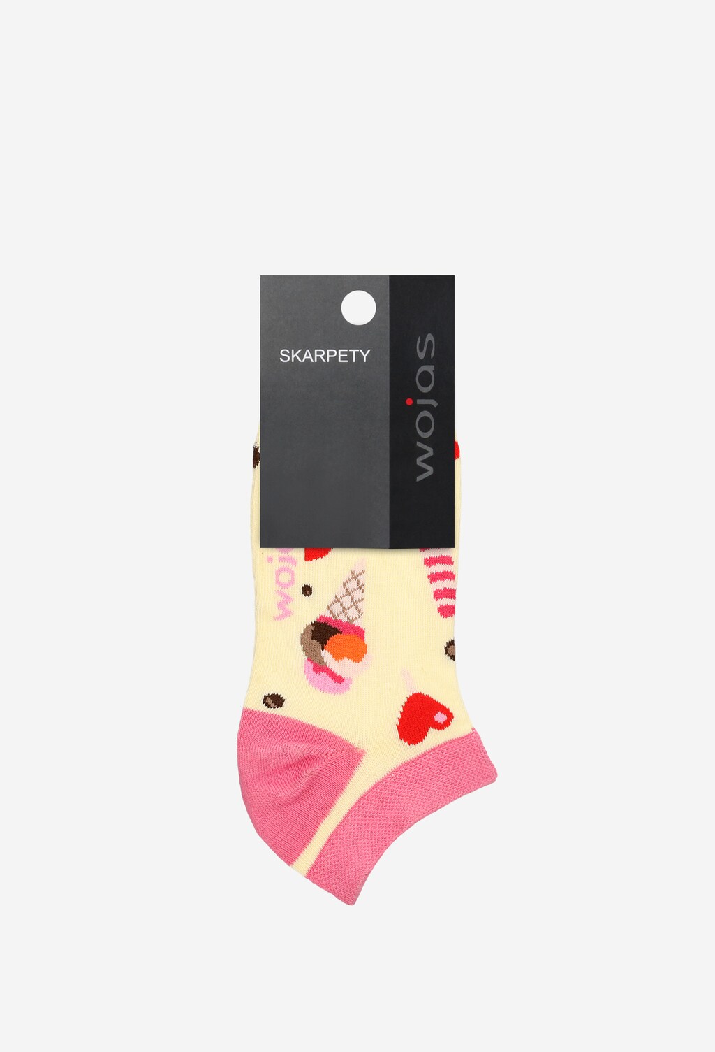 Różowe bawełniane stopki ze wzorem w lody rożki 97031-88 Widok 3