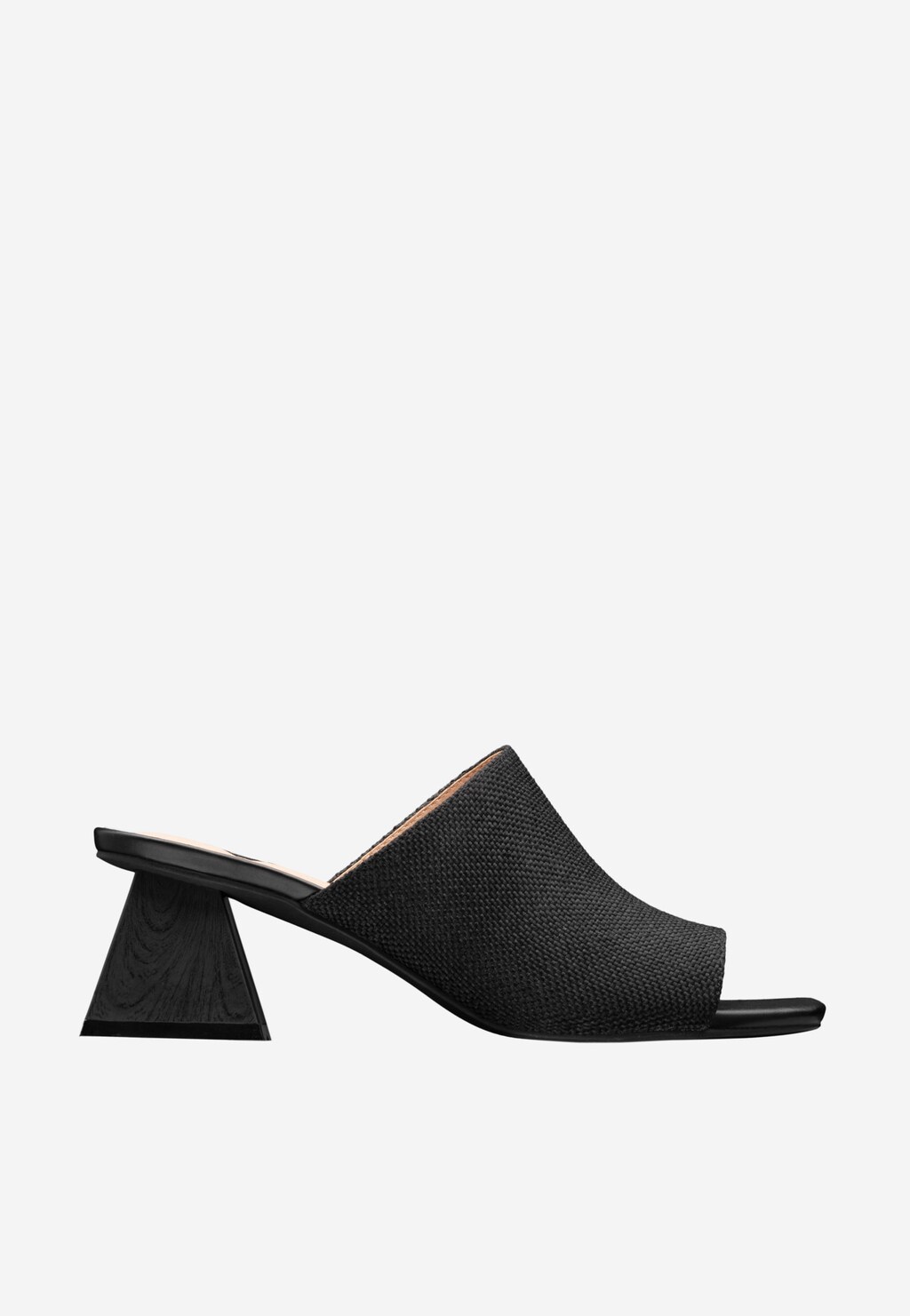 WJS czarne klapki damskie z oryginalnym obcasem WJS71015-11 Widok 2