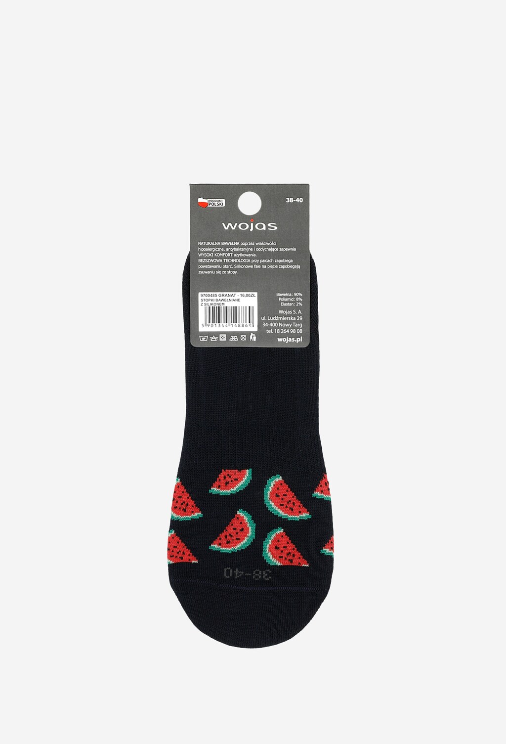 Granatowe stopki bawełniane z arbuzami 97004-85 Widok 3