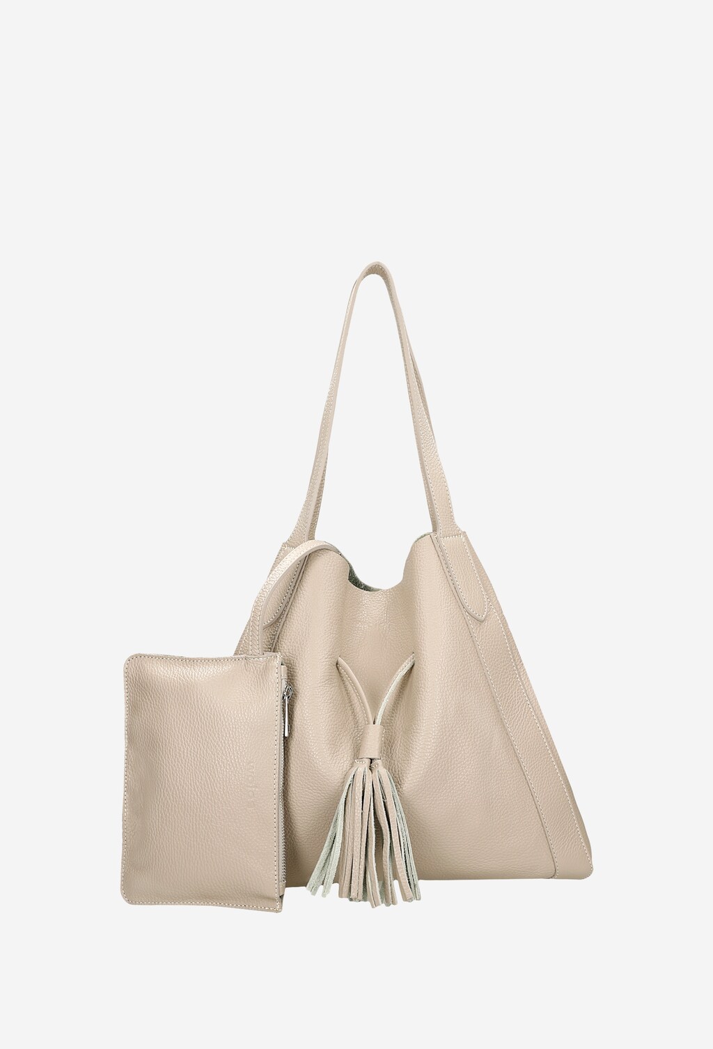 Duża casualowa beżowa torebka damska na ramię 80170-54 Widok 5