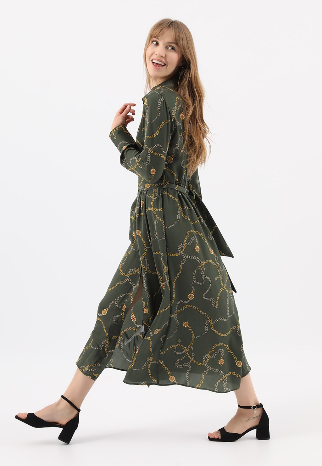 Čierne dámske sandále na nízkom opätku na letné dni 76072-61 Widok 1