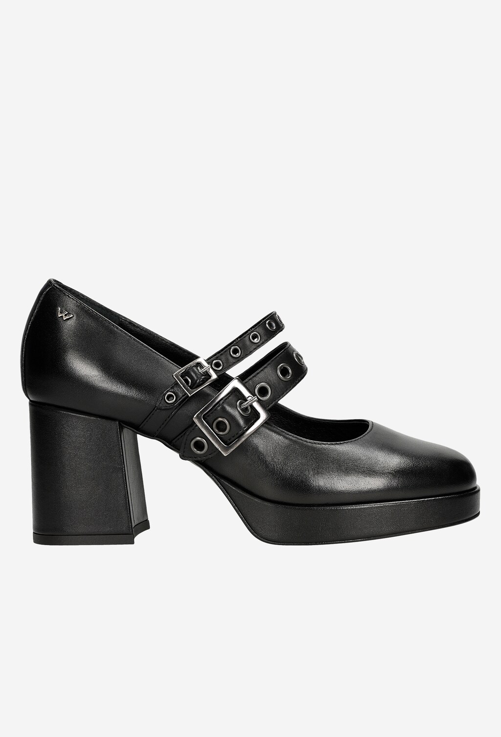 Czarne czółenka damskie na stabilnym słupku 35085-51 Widok 2