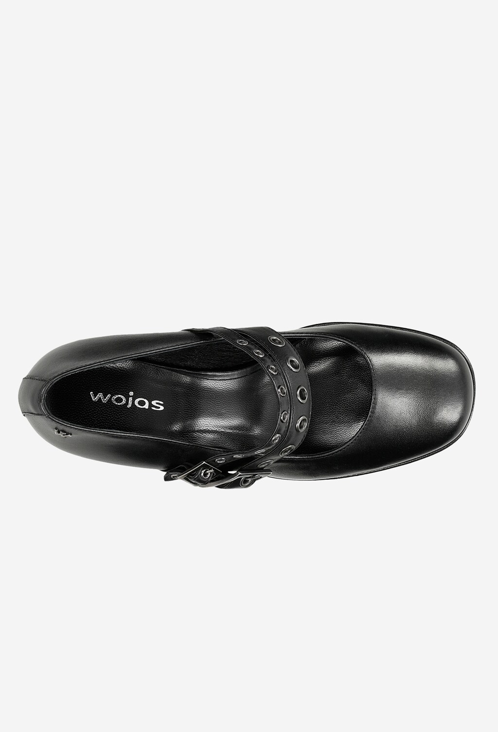 Czarne czółenka damskie na stabilnym słupku 35085-51 Widok 5