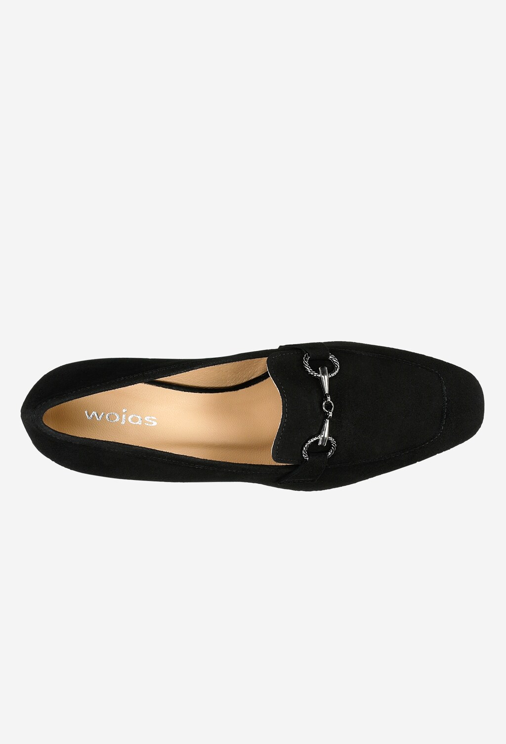 Černé kožené polobotky dámské na nízkém podpatku 46071-61 Widok 5