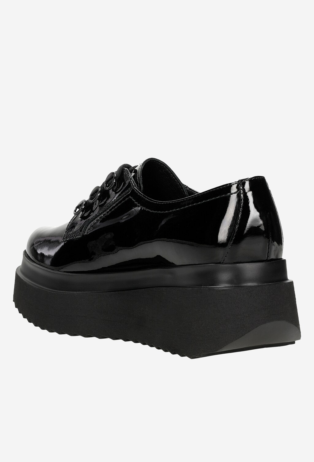 Czarne lakierowane creepersy damskie 46006-31 Widok 4