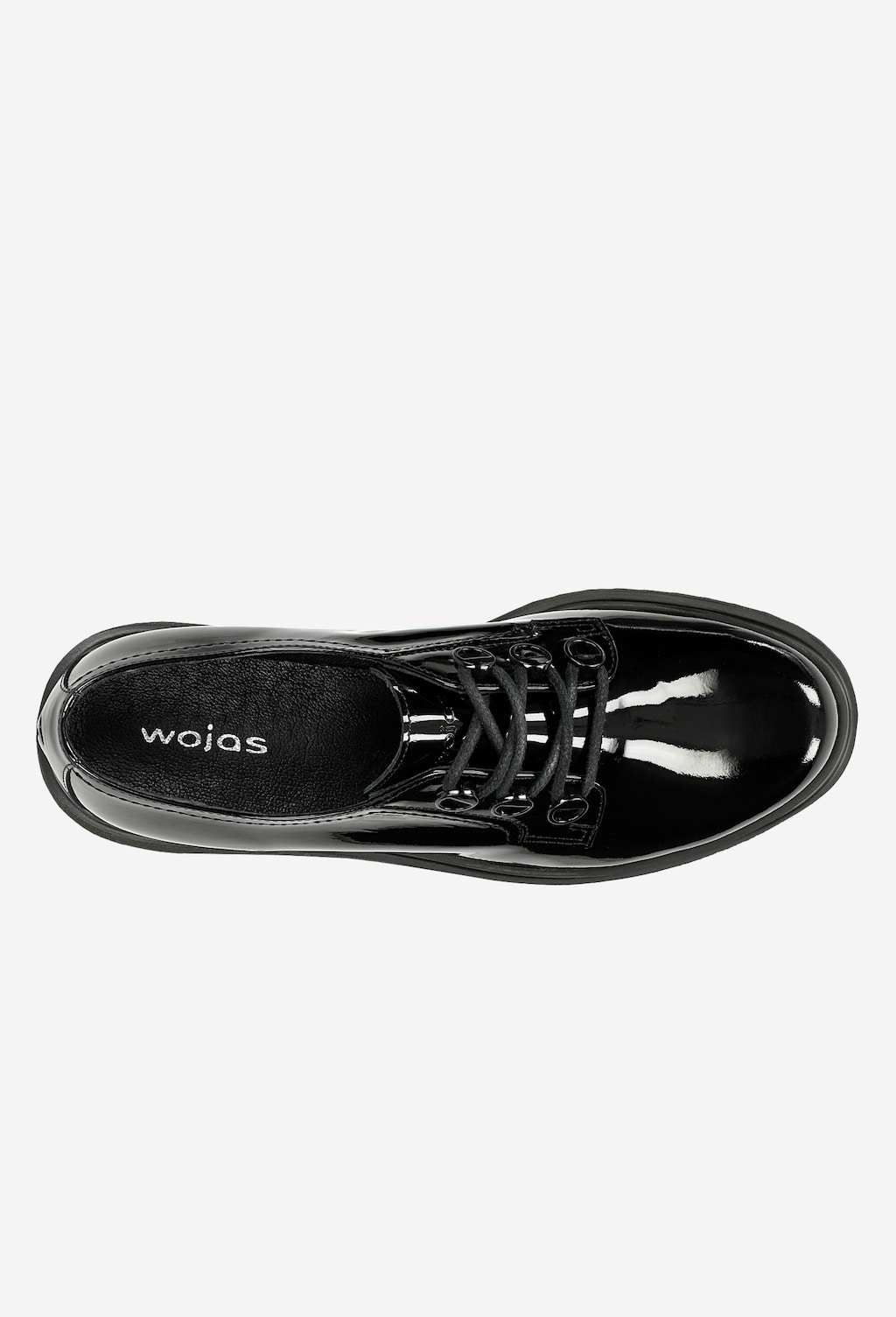 Czarne lakierowane creepersy damskie 46006-31 Widok 5