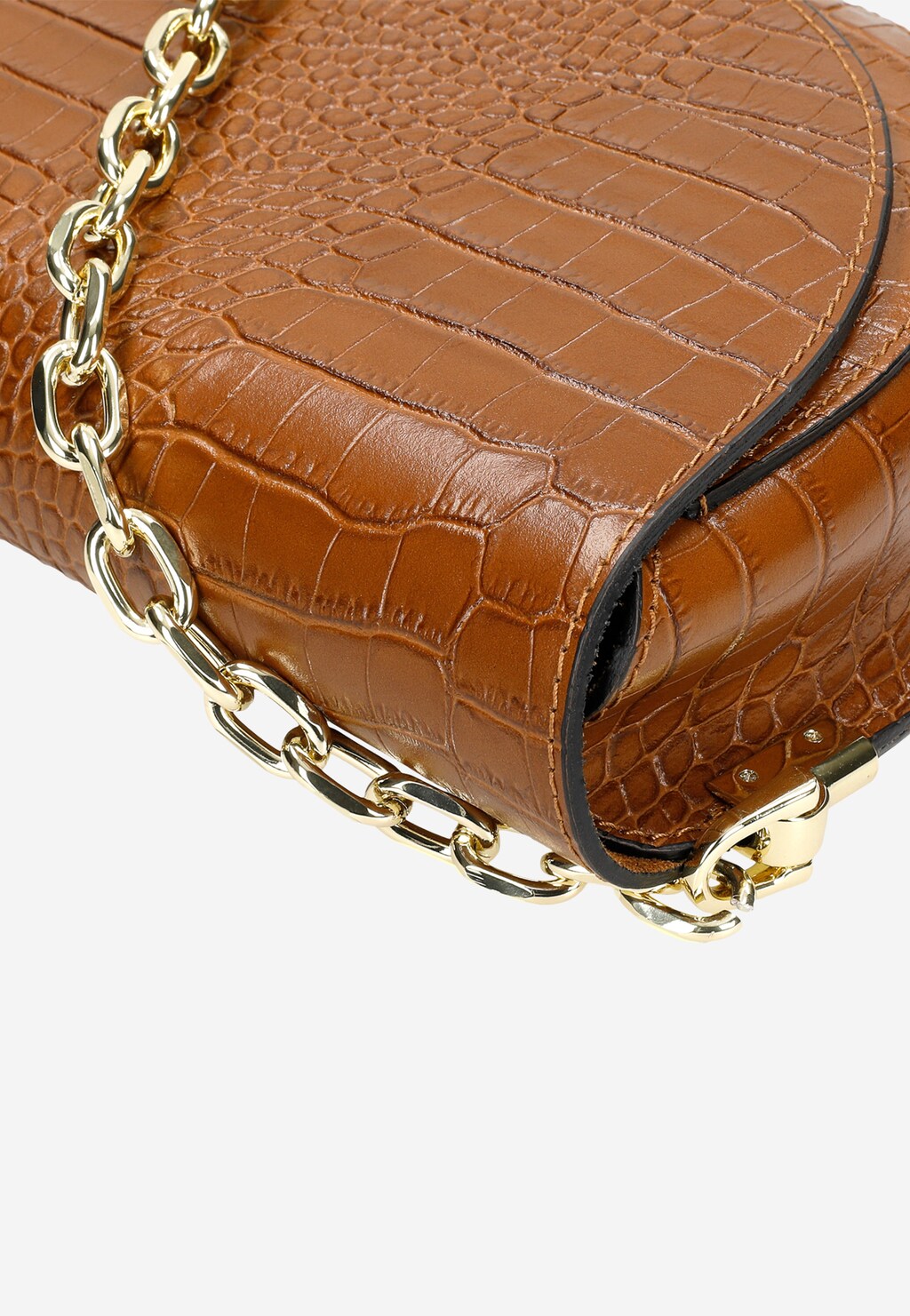 Jasnobrązowa skórzana torebka damska na łańcuszku 80206-53 Widok 6