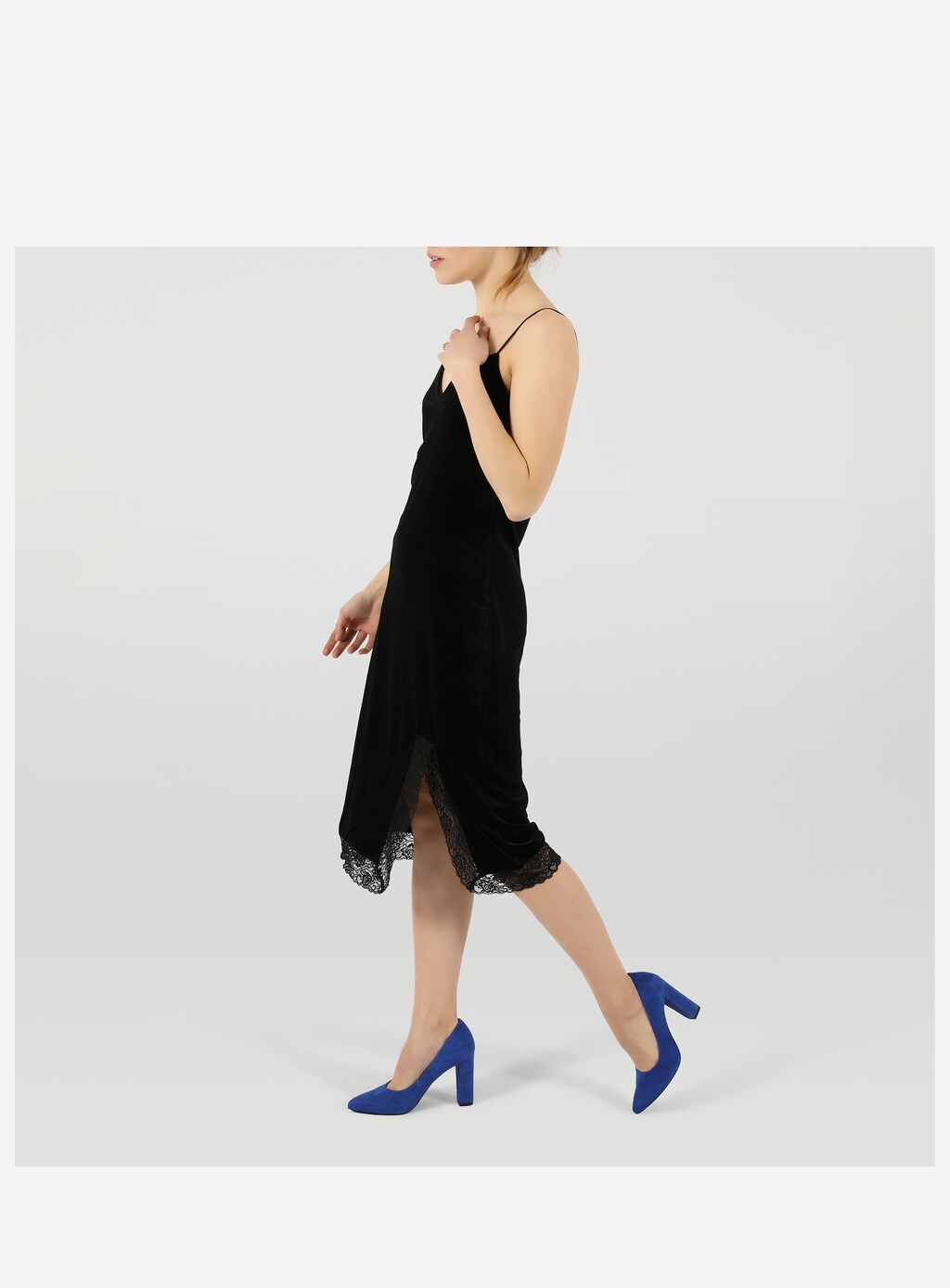 Modré semišové lodičky na bežný deň aj na párty 35042-66 Widok 7