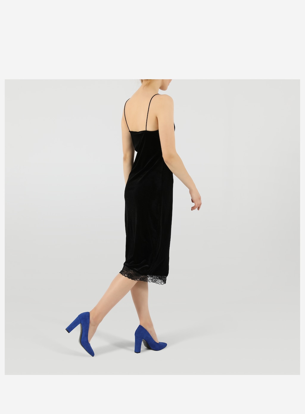 Modré semišové lodičky na bežný deň aj na párty 35042-66 Widok 9