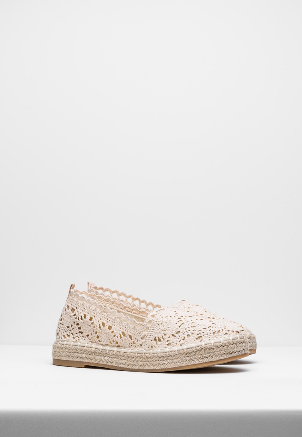 WJS beżowe espadryle damskie z koronką WJS43005-14 Widok 3