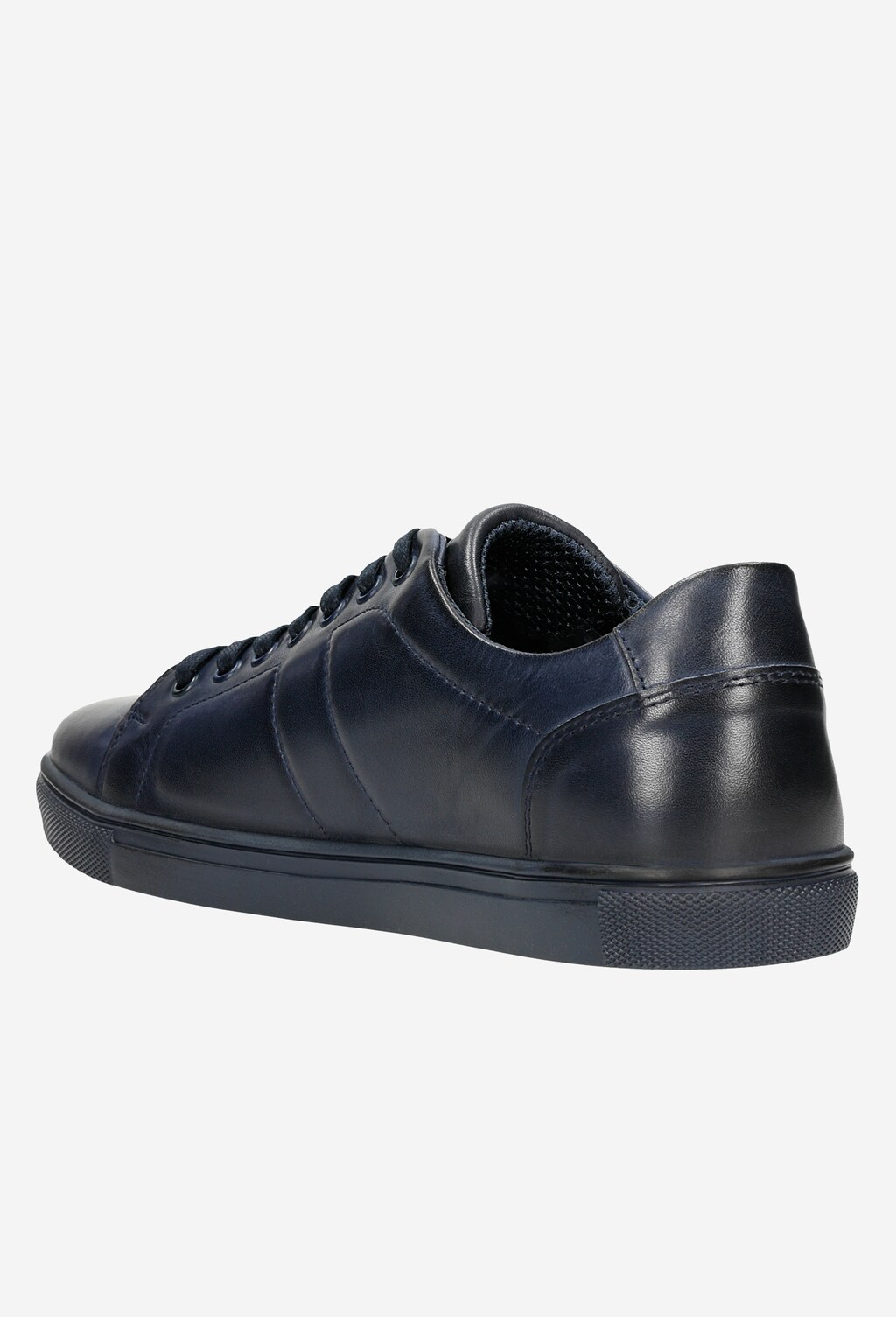 Granatowe skórzane trampki męskie w stylu casual 10036-56 Widok 4