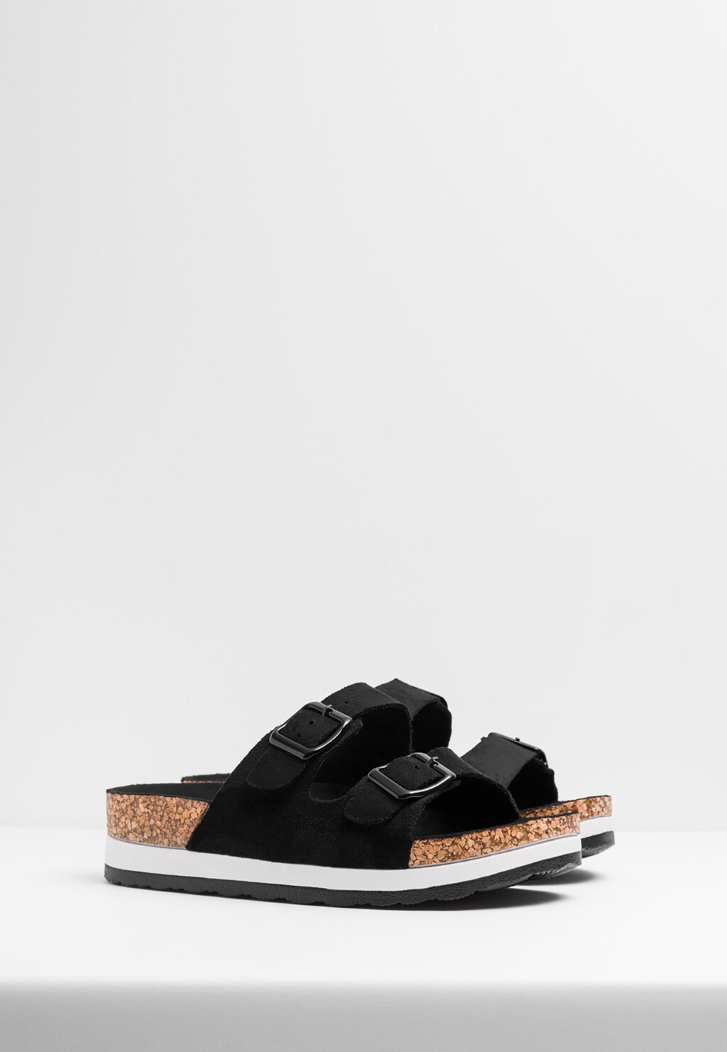 WJS czarne wygodne klapki damskie na korku WJS71003-61 Widok 2