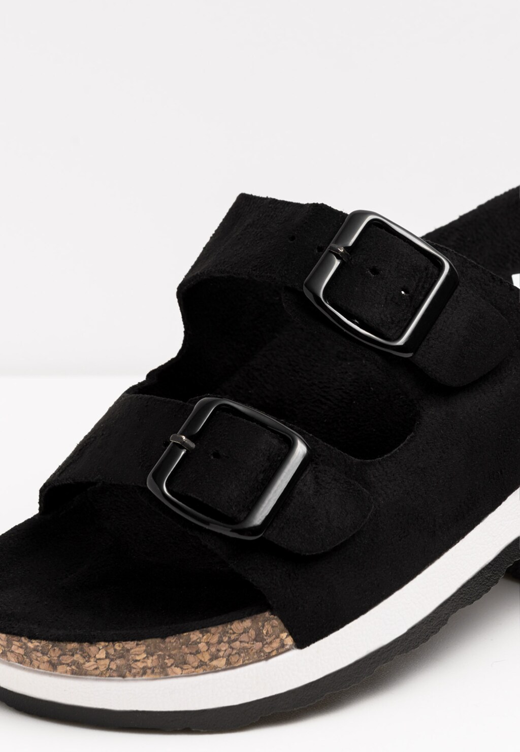 WJS czarne wygodne klapki damskie na korku WJS71003-61 Widok 4