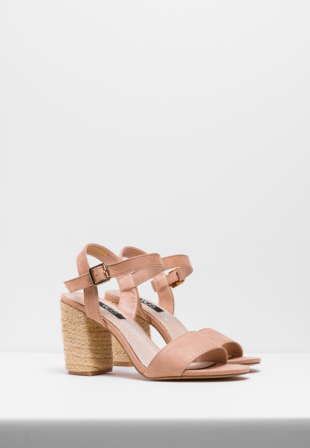 WJS beżowe sandały damskie na słupku oplecionym jutowym sznurkiem WJS74033-64 Widok 3