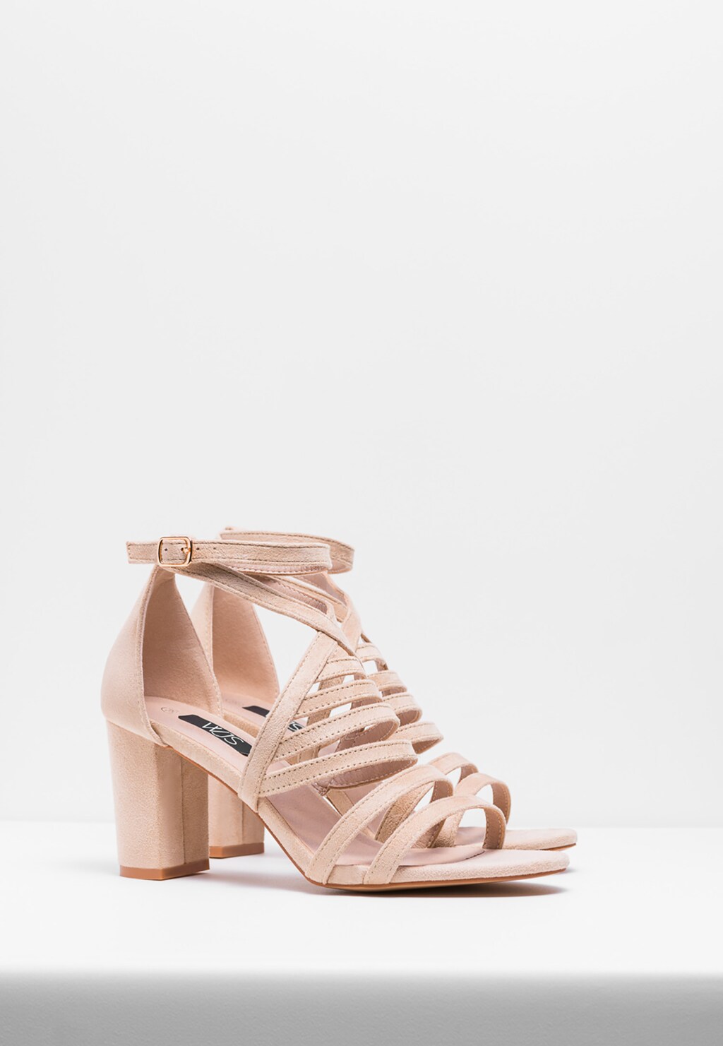 WJS beżowe sandały damskie na słupku WJS74036-64 Widok 3