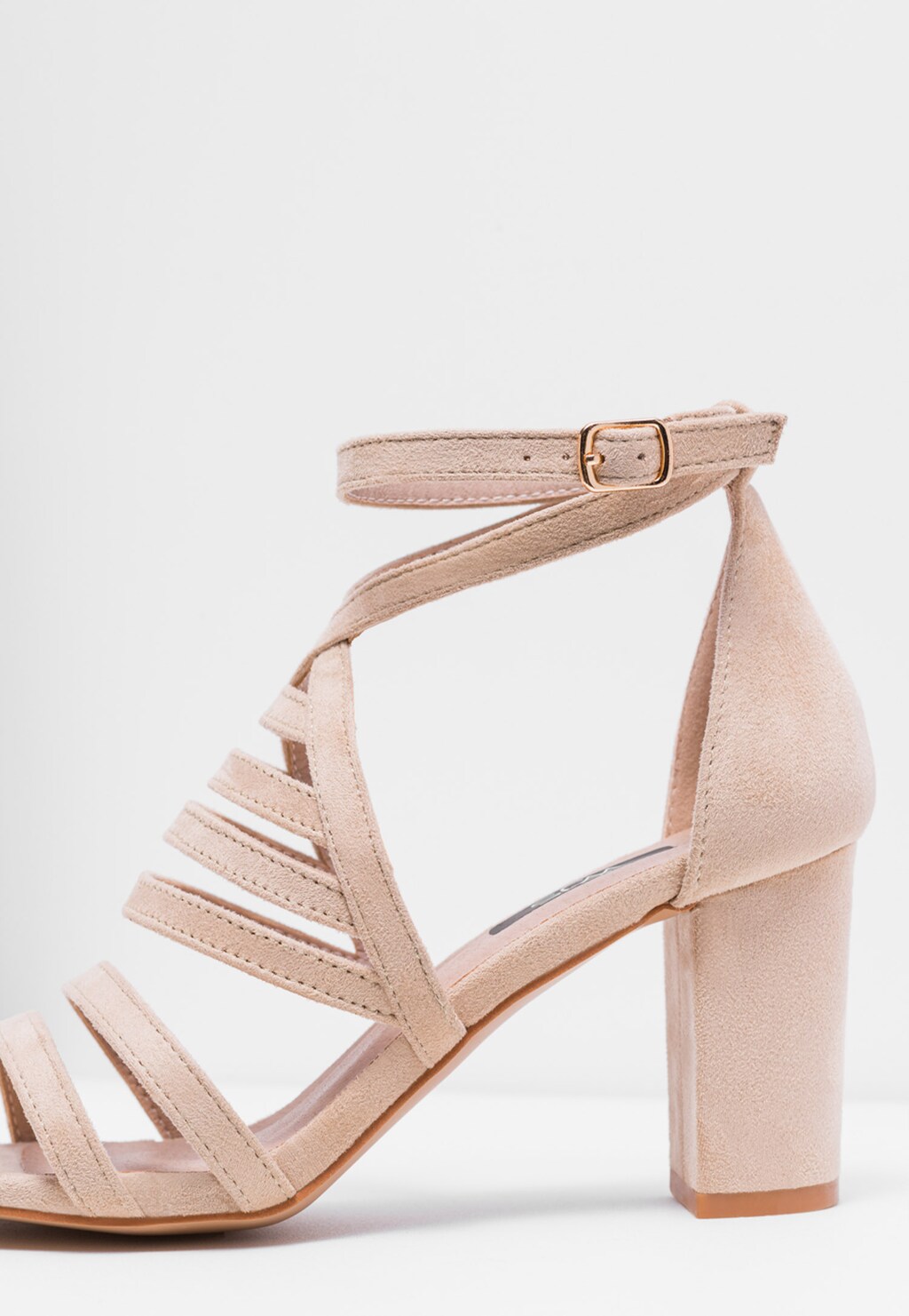 WJS beżowe sandały damskie na słupku WJS74036-64 Widok 4