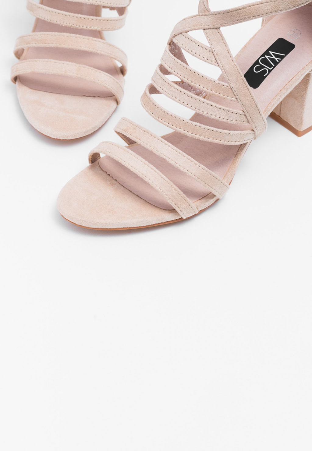 WJS beżowe sandały damskie na słupku WJS74036-64 Widok 5