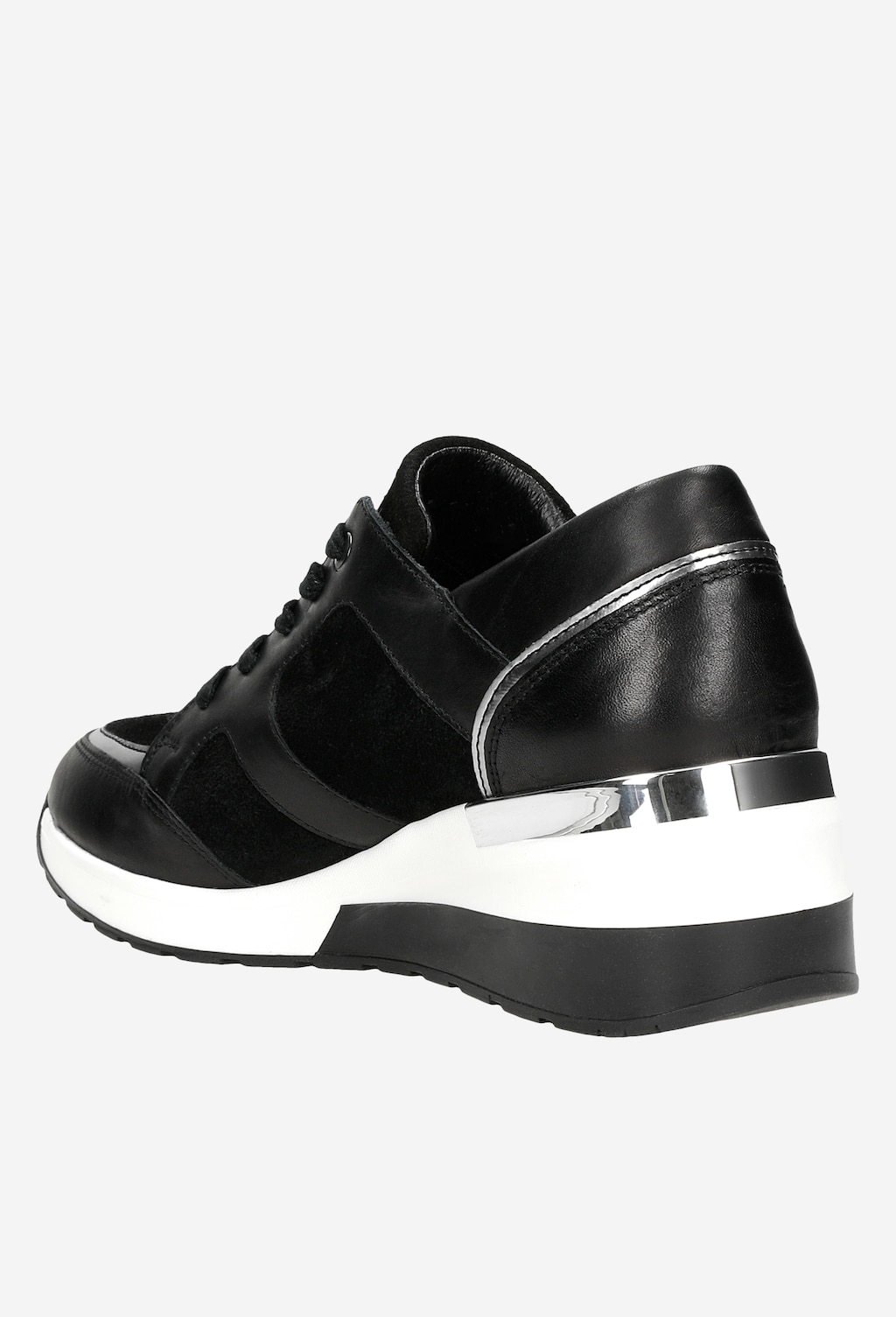 Czarne sneakersy damskie ze srebrnymi wstawkami 46107-71 Widok 4