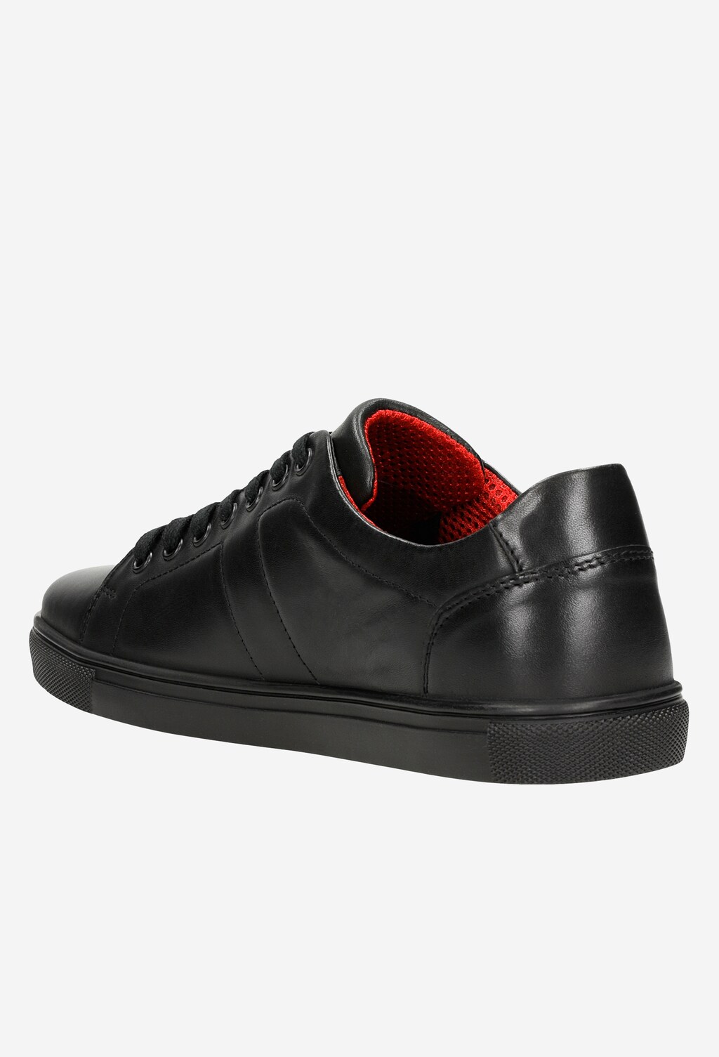 Pánske tenisky z čiernej lícovej kože na každodenné nosenie 10036-51 Widok 4