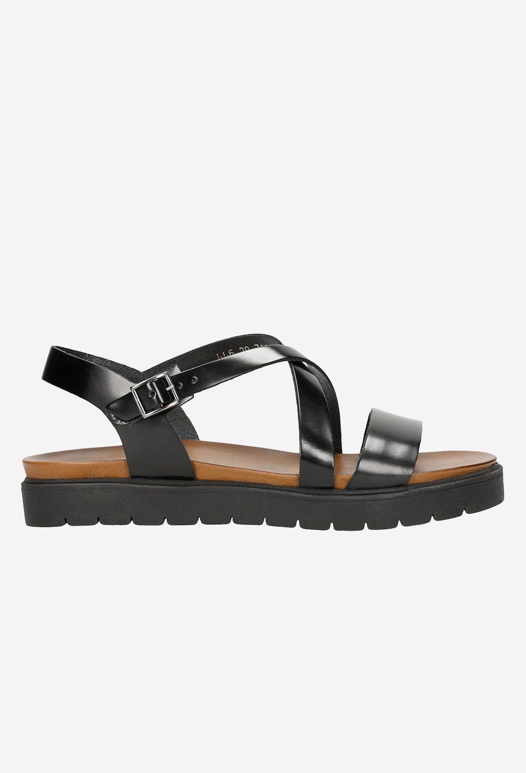 Wygodne czarne sandały damskie na podwyższonej podeszwie 76014-51 Widok 2