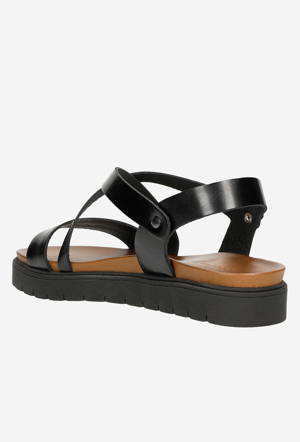 Wygodne czarne sandały damskie na podwyższonej podeszwie 76014-51 Widok 4