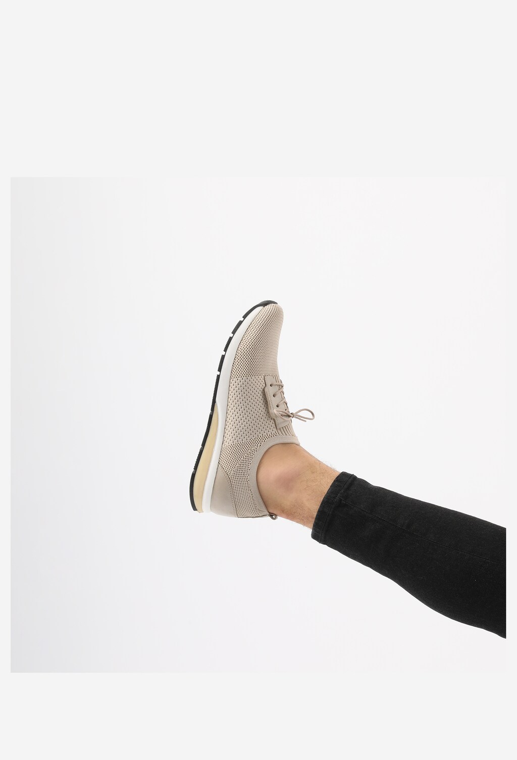 Béžové pánske tenisky zo syntetického materiálu a kože 10085-83 Widok 7