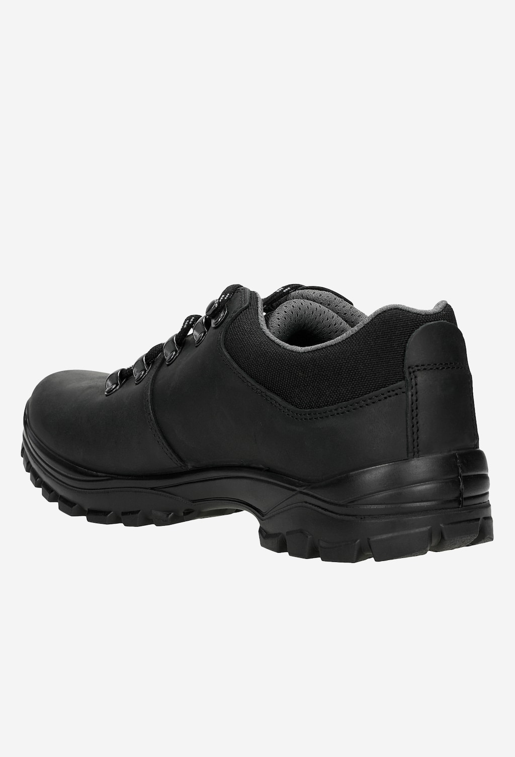 Czarne półbuty trekkingowe ze skóry crazy horse i dzianiny 10069-91 Widok 3