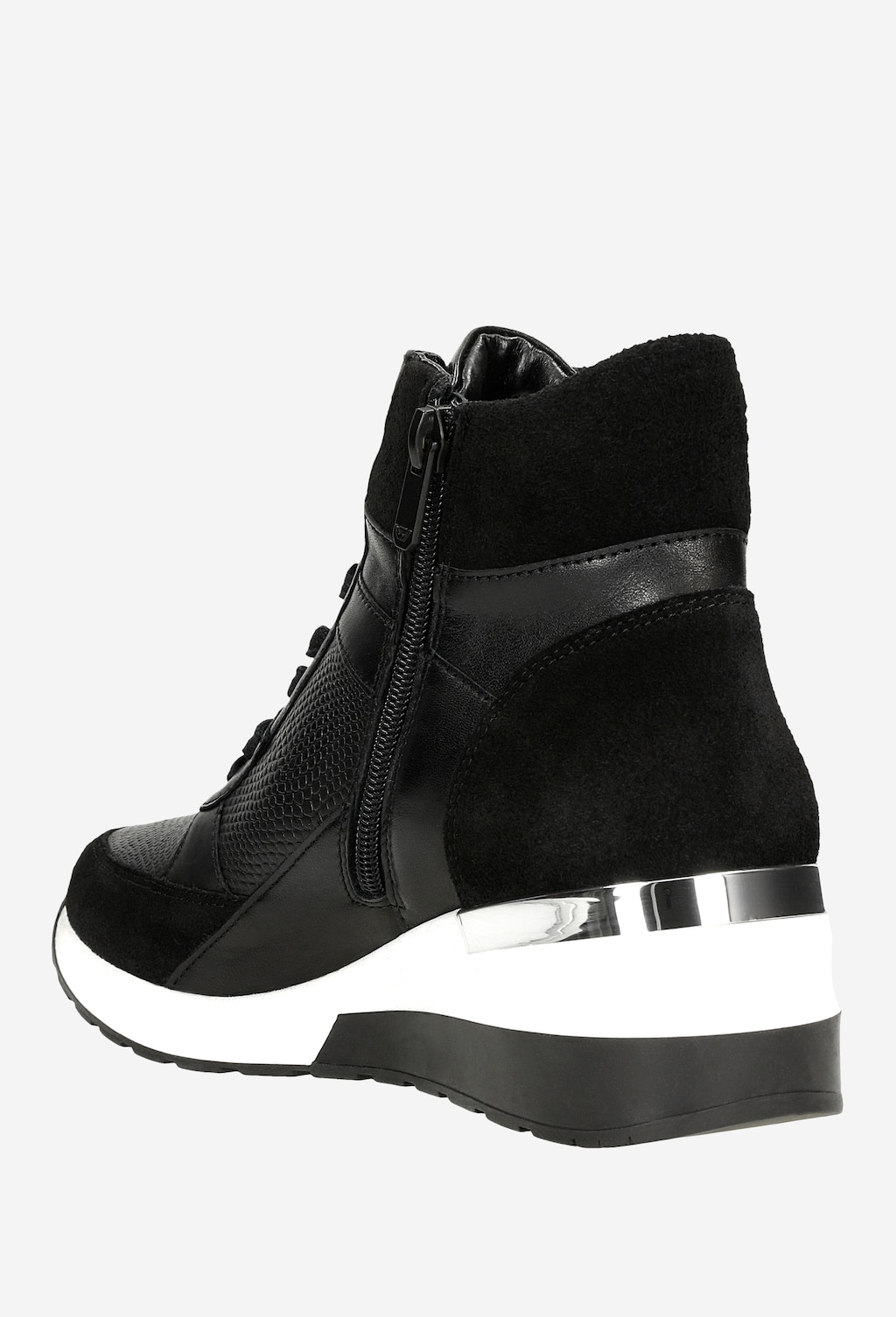 Czarne wysokie trzewiki damskie typu sneakers 64063-71 Widok 4