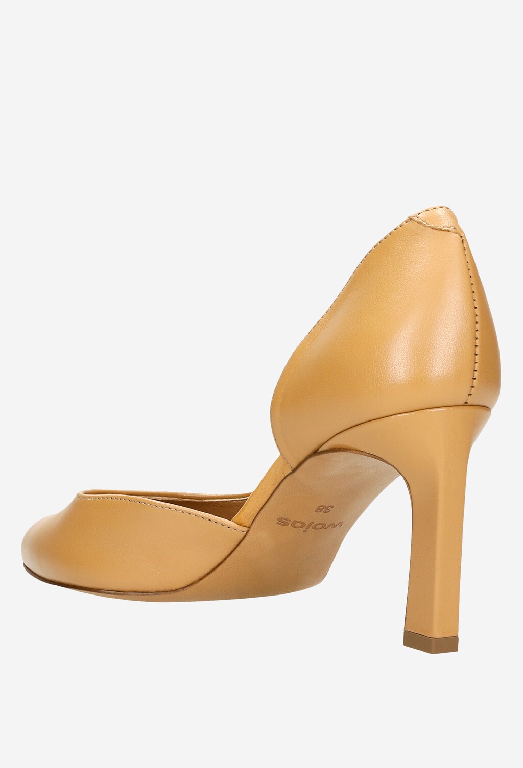 Beżowe czółenka na słupku w stylu formal 35064-54 Widok 4