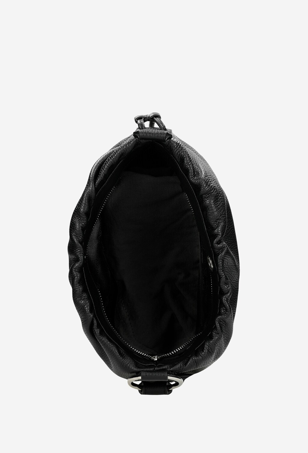 Czarna duża torebka damska ze skóry licowej 80173-51 Widok 6